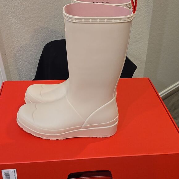 Hunter Original Play Tall Waterproof Rain Boots- Natural - Picture 8 of 10